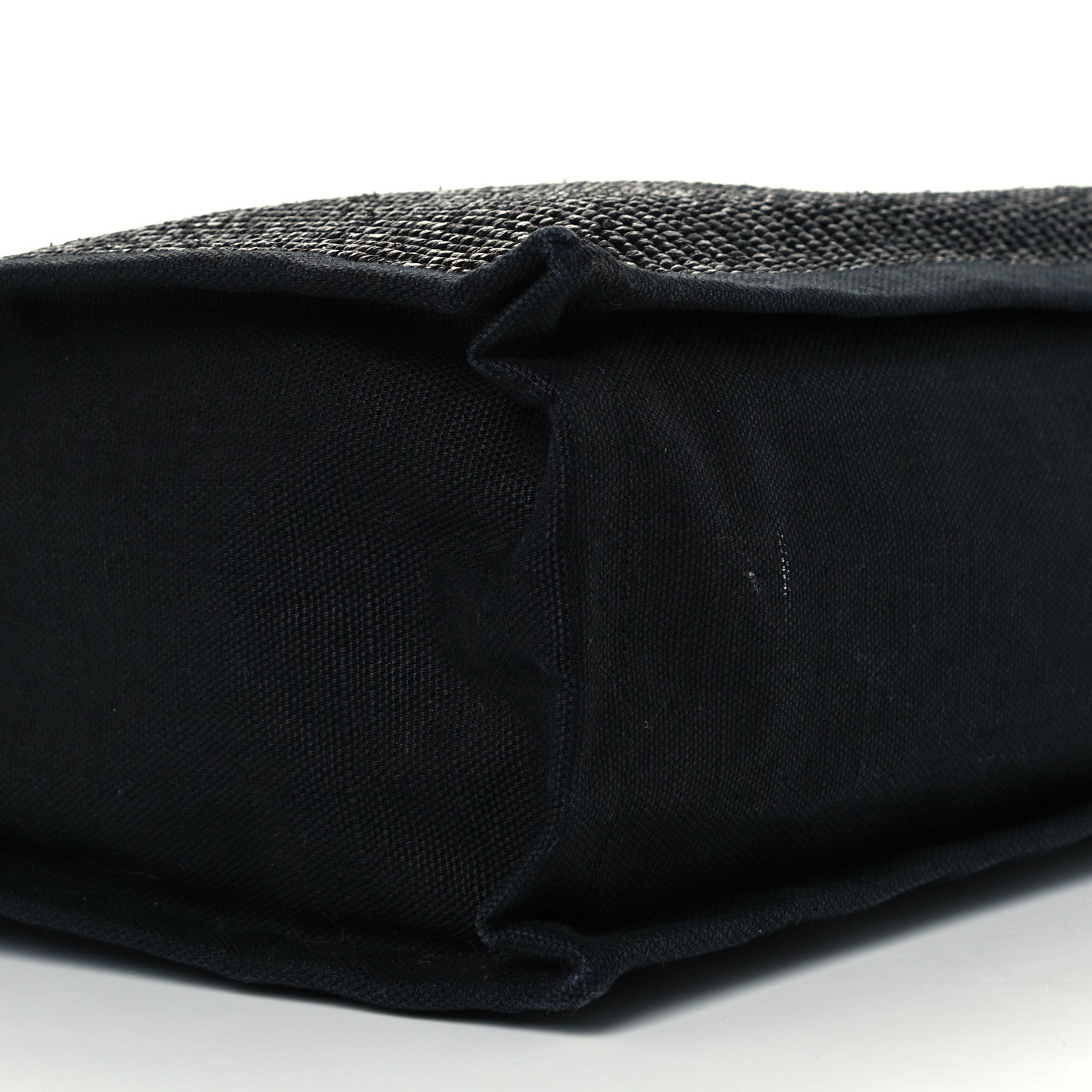 Saint Laurent Raffia Linen Calfskin Rive Gauche Tote Black 9 of 10