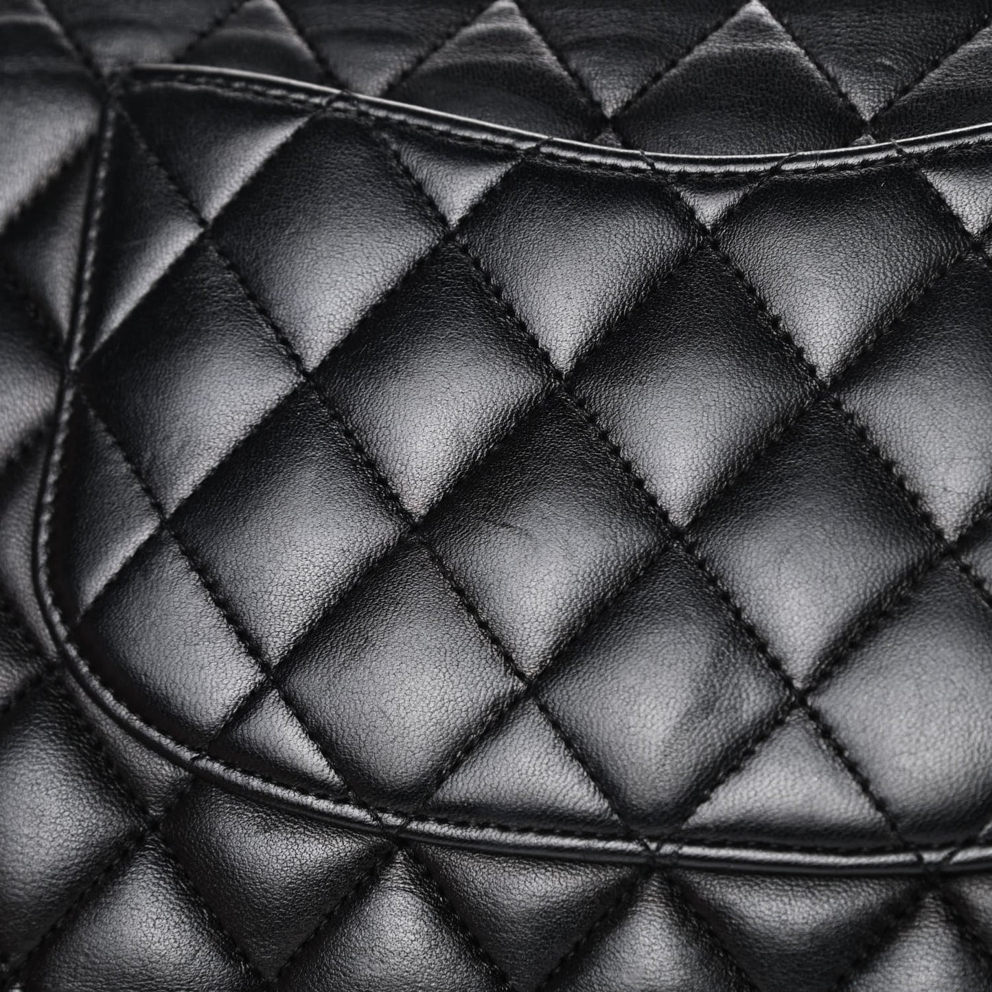 Lambskin Quilted Medium Double Flap Black