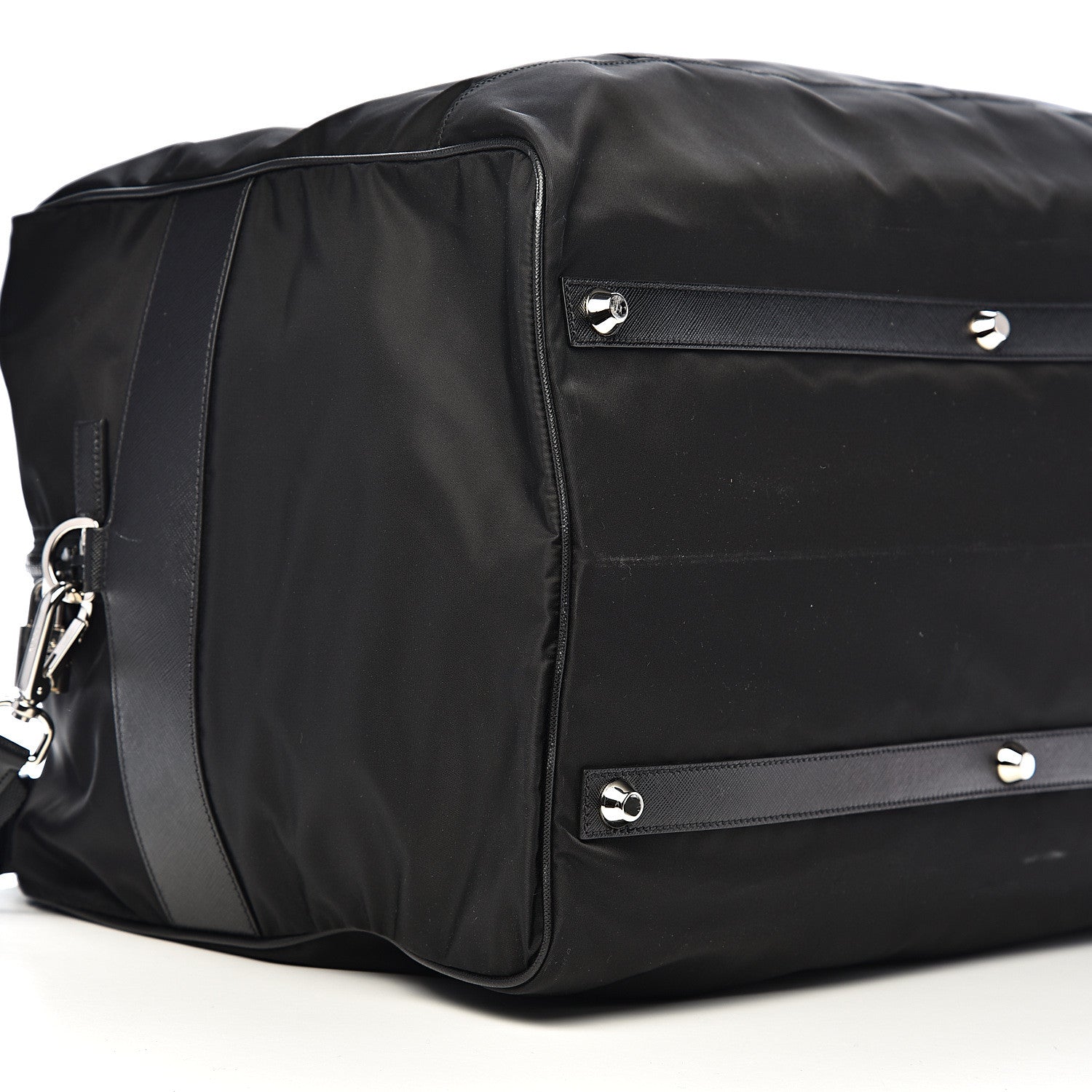 Prada Tessuto Nylon Saffiano Viaggio Carry On Travel Bag Black 9 of 11