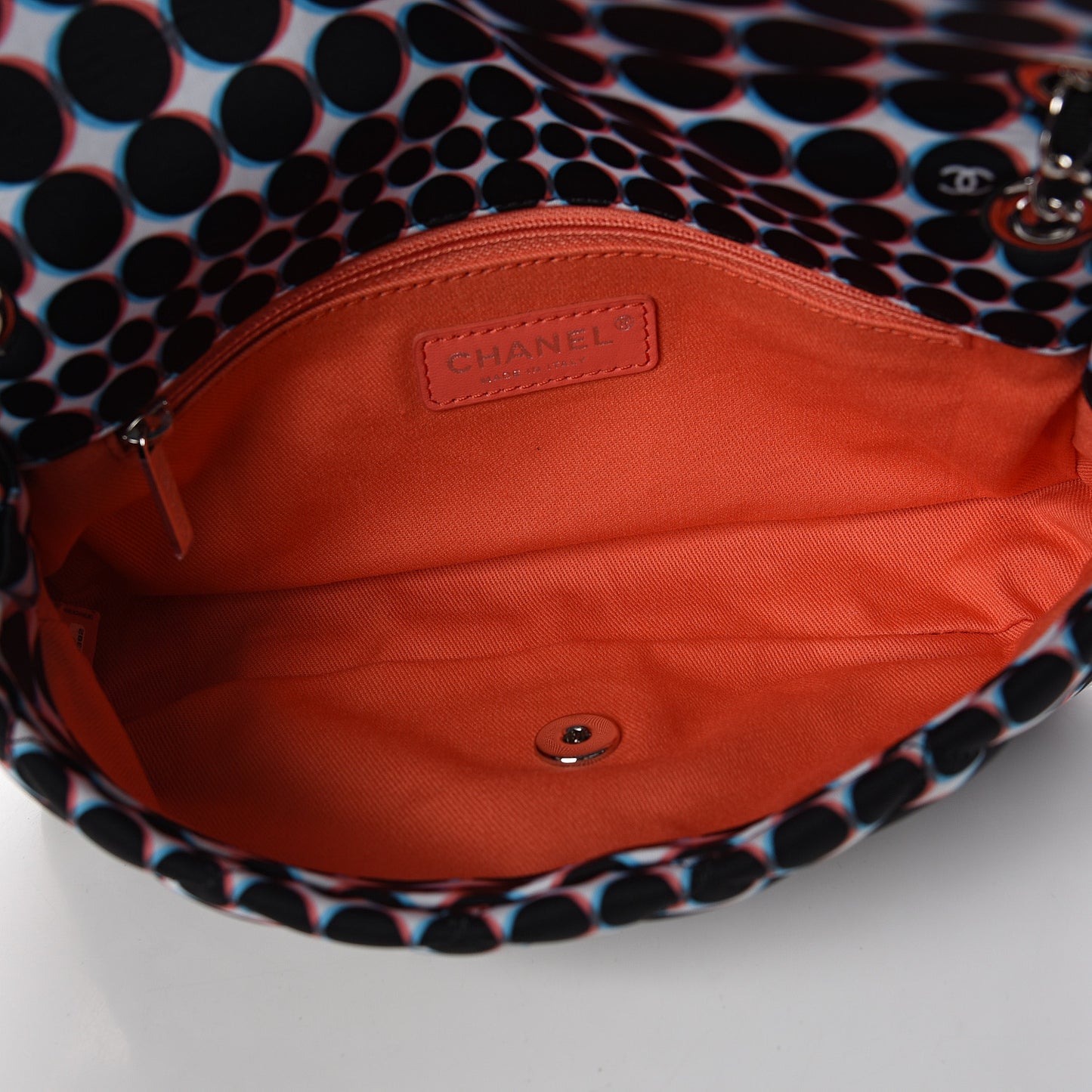 Nylon Printed Medium Single Flap Black White