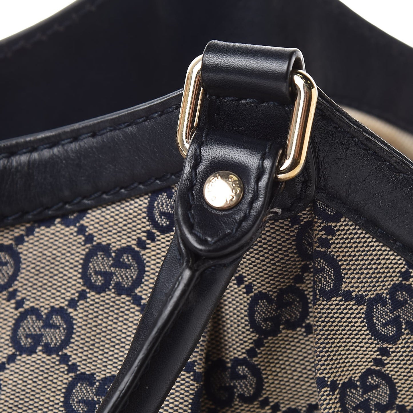 Monogram Calfskin Large Sukey Tote Beige Blue