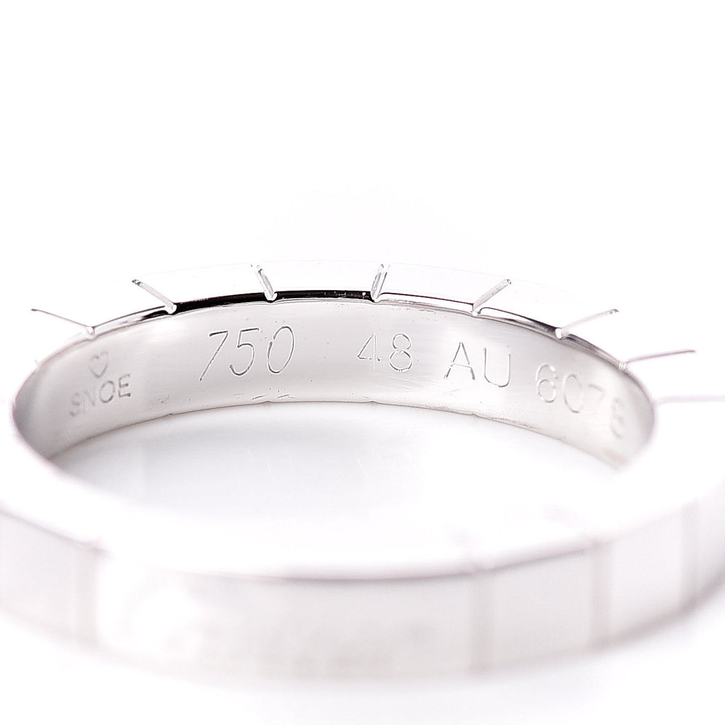 18K White Gold Lanieres Ring 48 4.5