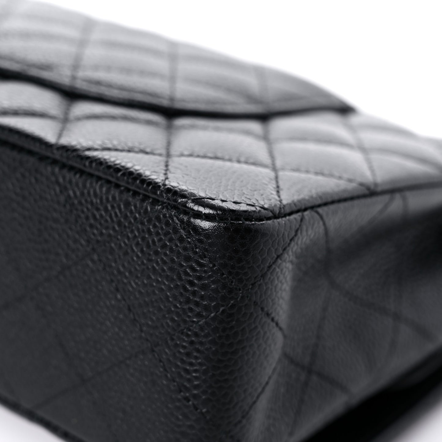 Caviar Quilted Medium Double Flap Black