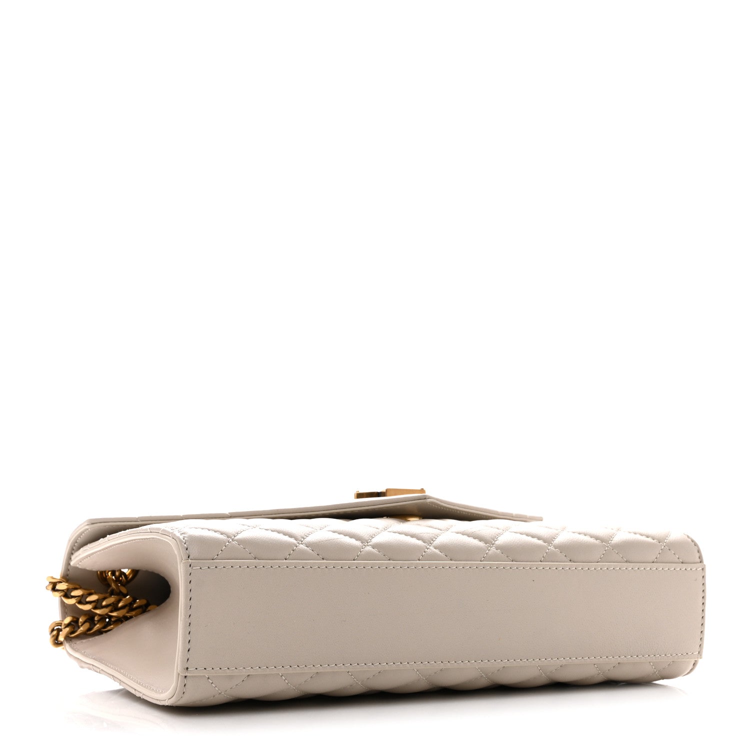 Saint Laurent Lambskin Mixed Matelasse Triquilt Medium Monogram Satchel Crema Soft 4 of 13