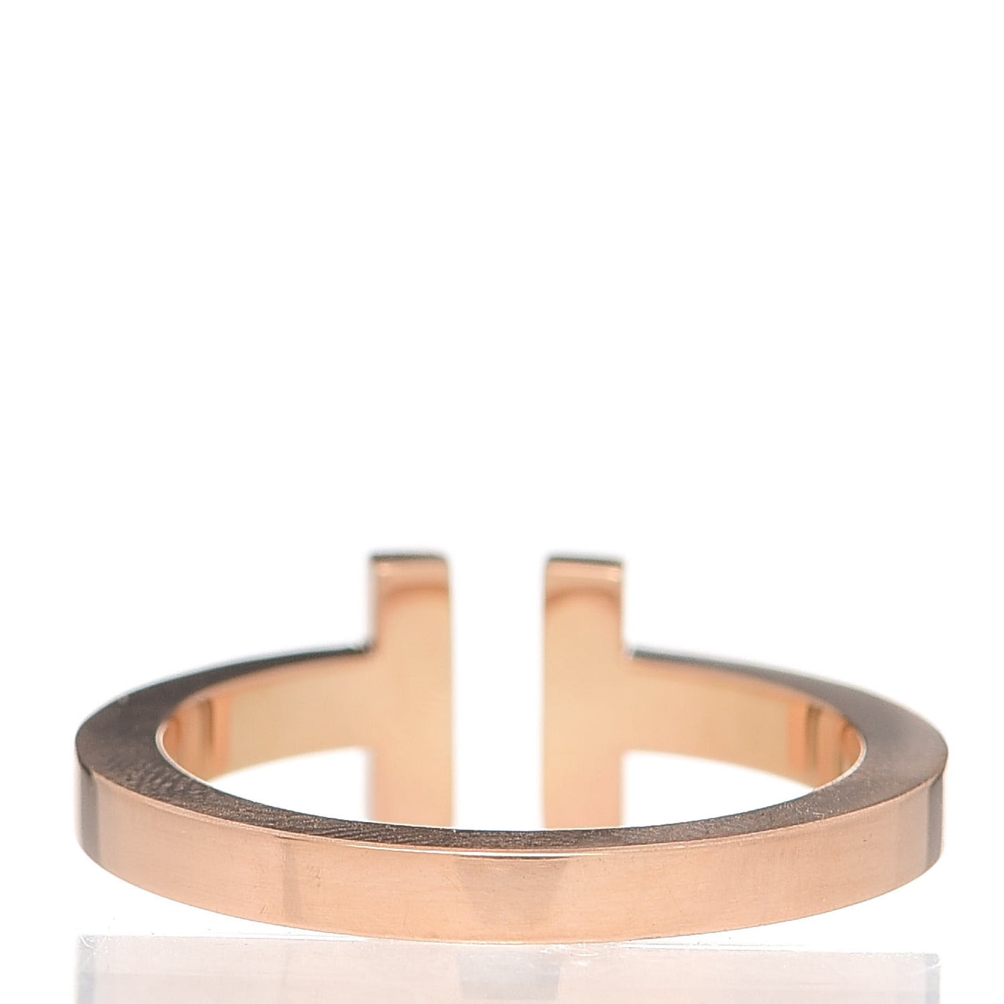 18K Rose Gold T Square Ring 61 9.5