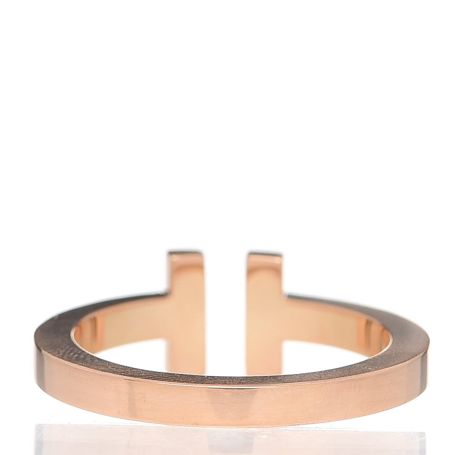 Tiffany 18K Rose Gold T Square Ring 61 9.5 3 of 5
