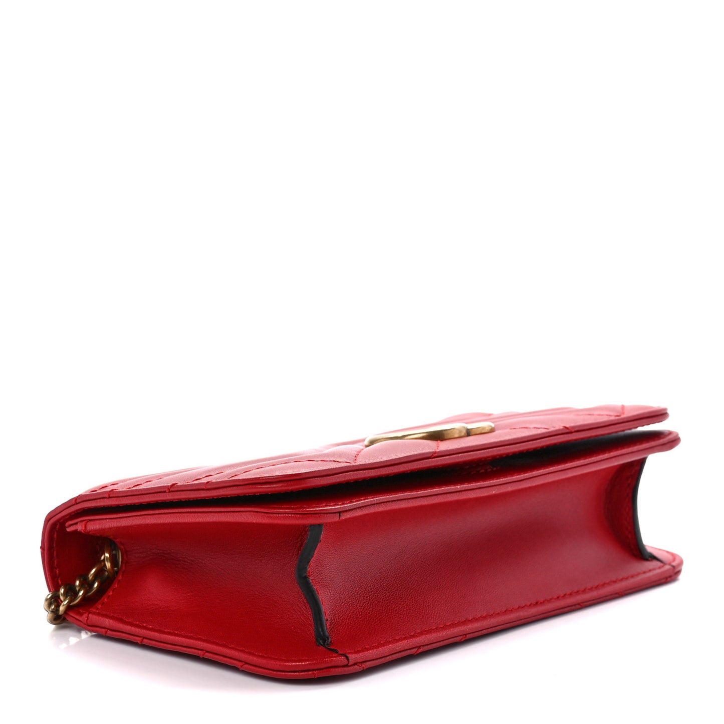 Calfskin Matelasse GG Marmont Mini Bag Hibiscus Red