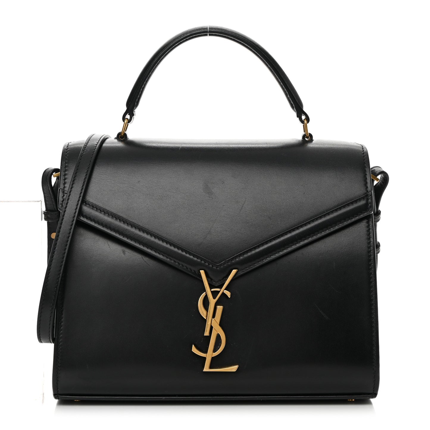 Smooth Calfskin Medium Classic Monogram Cassandra Top Handle Black Rouge Legion