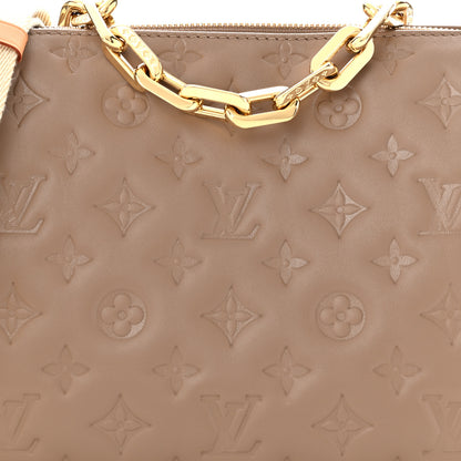 Louis Vuitton Lambskin Embossed Monogram Coussin PM Taupe 8 of 10