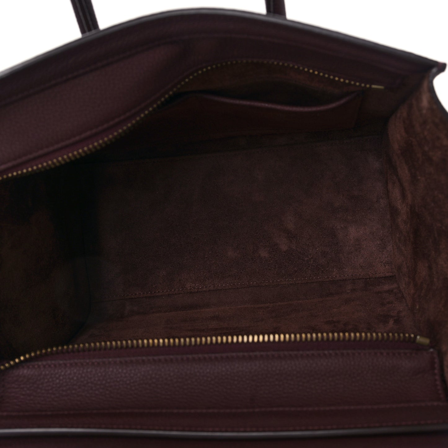 Drummed Calfskin Micro Luggage Light Burgundy