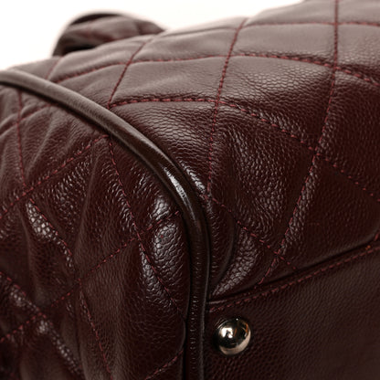 Chanel Caviar Quilted CC Timeless Bowler Burgundy 11 of 12