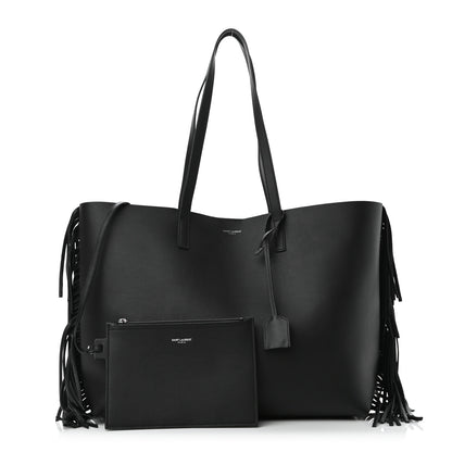 Saint Laurent Calfskin Large Fringe Shopping Tote Black 1 of 10