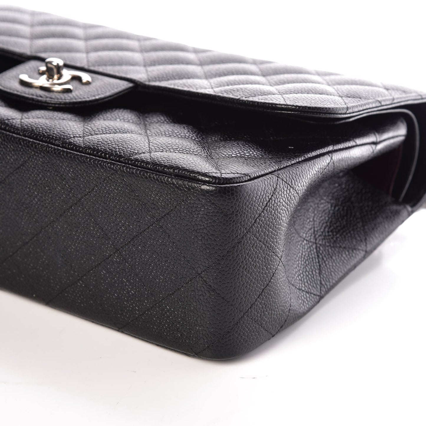 Caviar Quilted Jumbo Double Flap Black