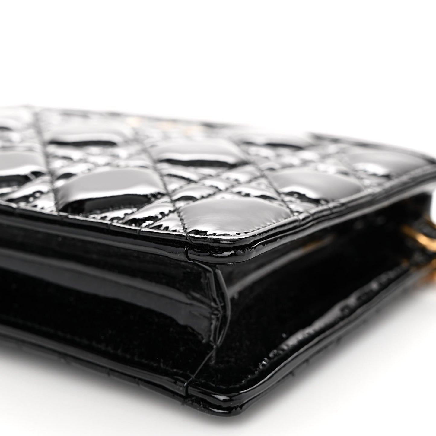 Patent Cannage Caro Zipped Pouch With Chain Black