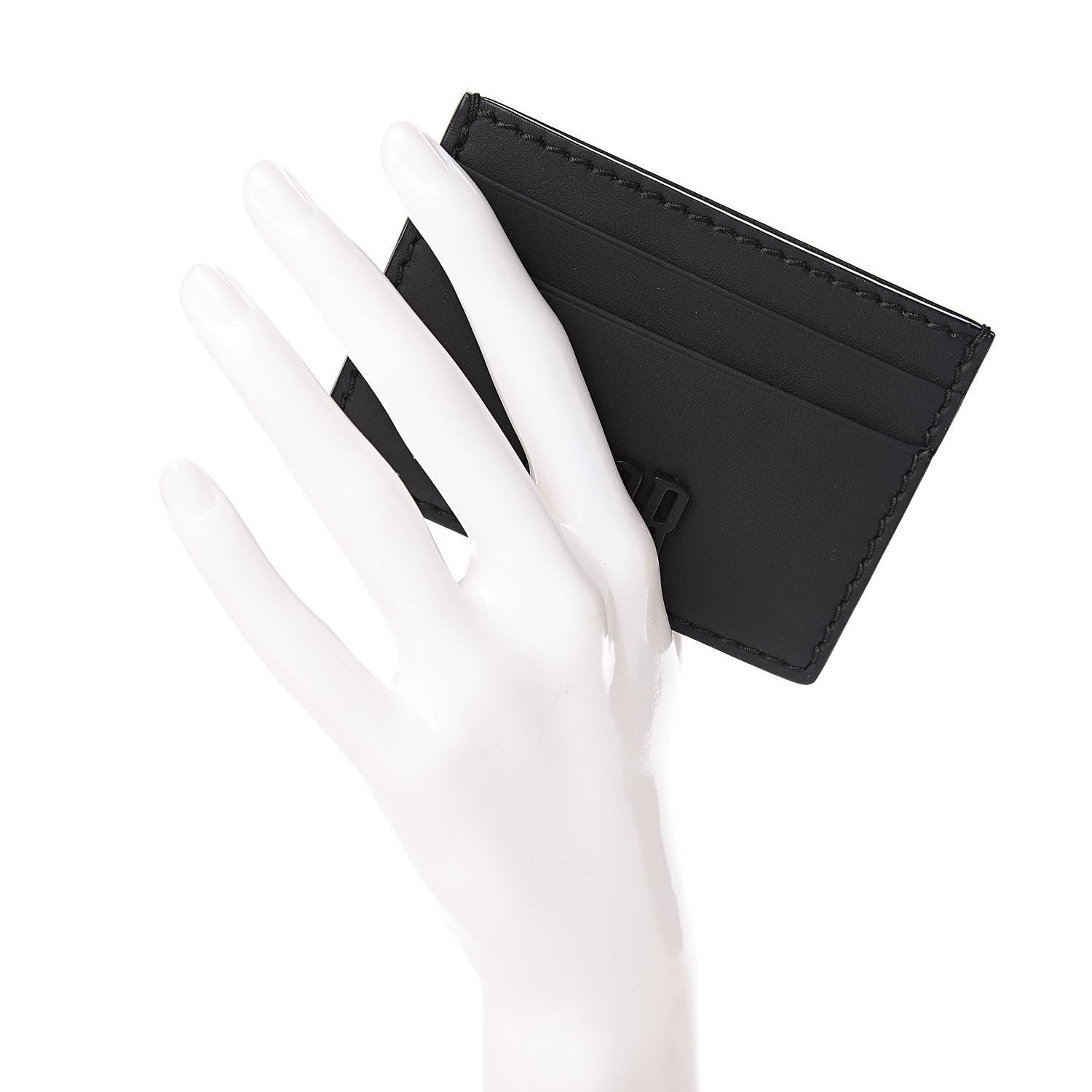 Christian Dior Calfskin D-Fence Card Holder Black 2 of 9