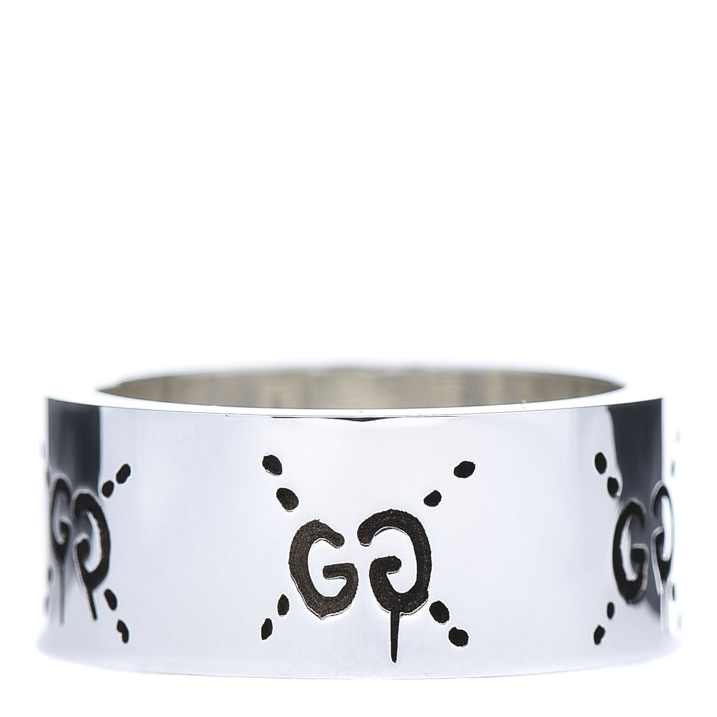 Sterling Silver GucciGhost Hamlet Skull Band Ring 58 8.25