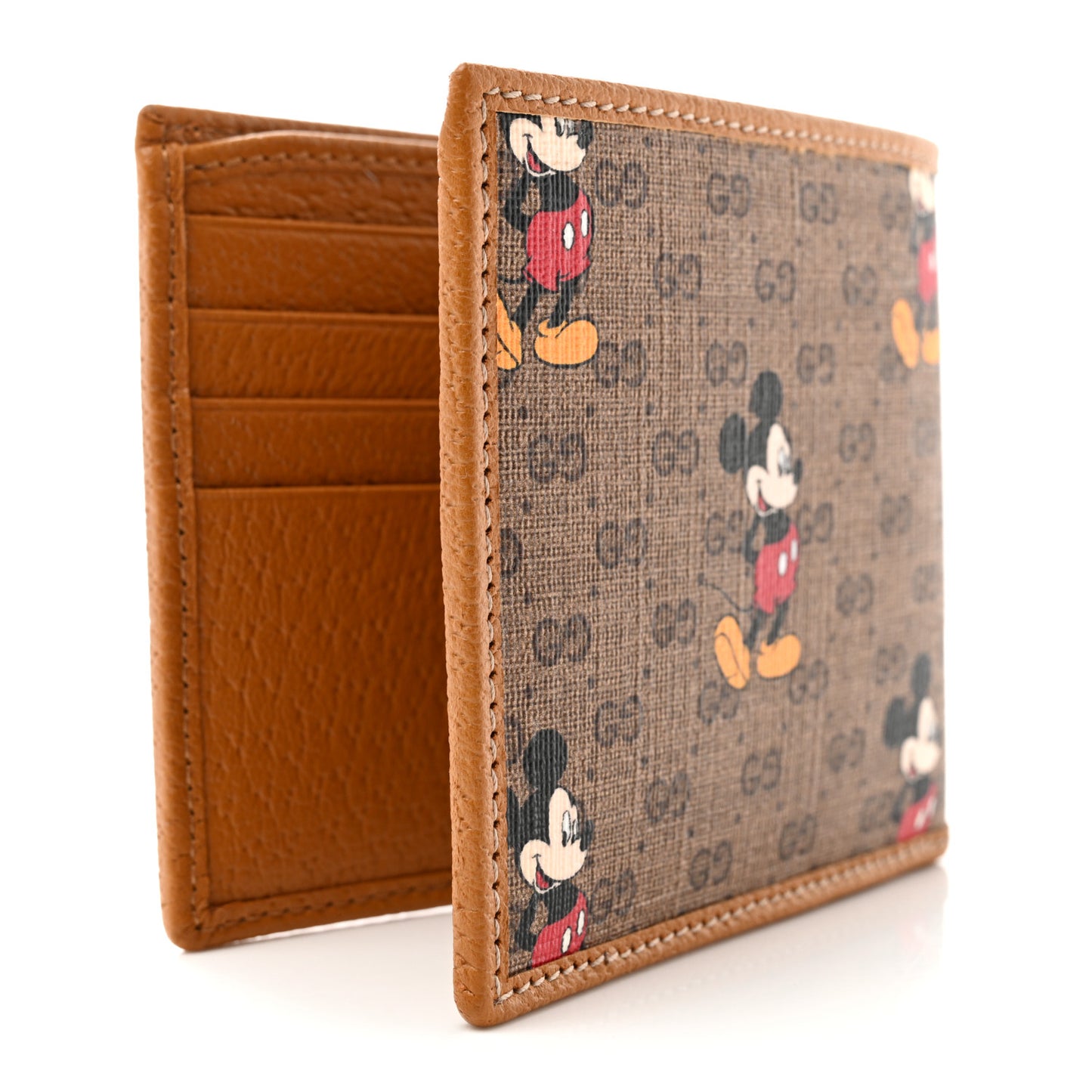 X DISNEY Mini Vintage GG Supreme Monogram Mickey Mouse Wallet Beige Vintage Sun Oil