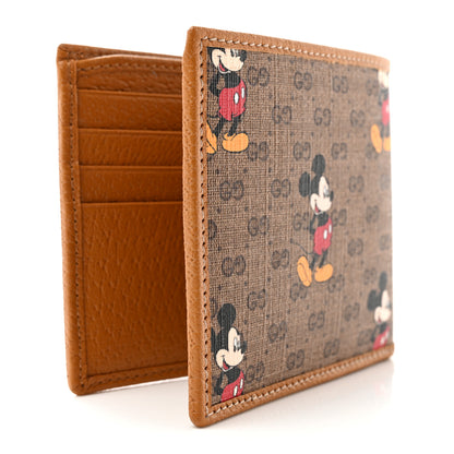 Gucci X DISNEY Mini Vintage GG Supreme Monogram Mickey Mouse Wallet Beige Vintage Sun Oil 3 of 6