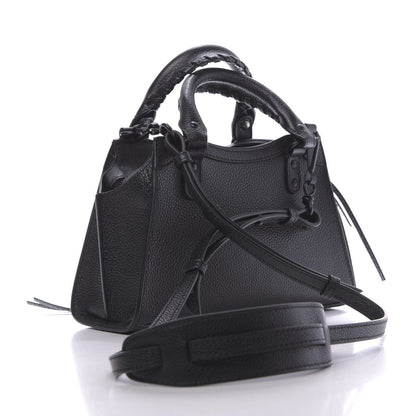 Balenciaga Grained Calfskin Neo Classic Black Hardware Mini City Black 3 of 9