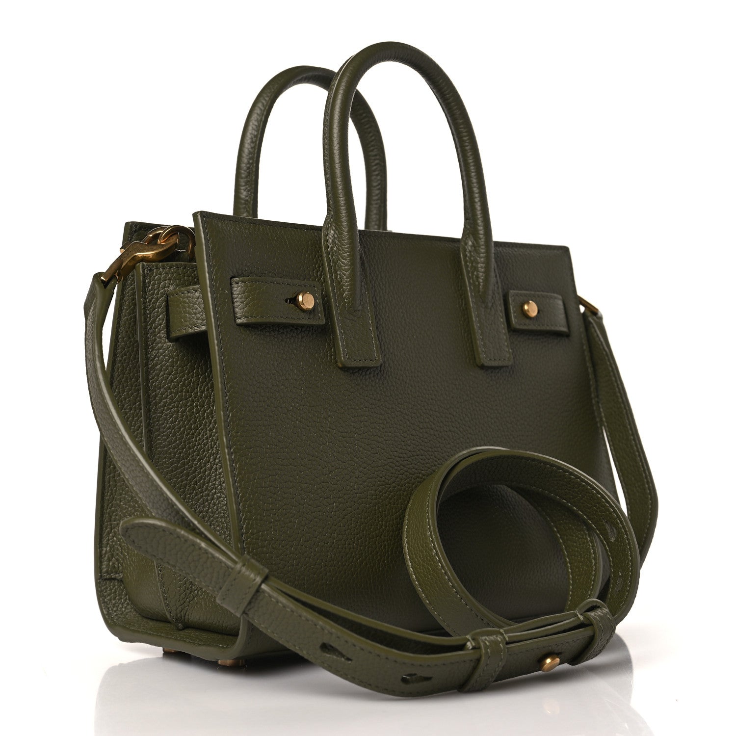 Saint Laurent Grained Calfskin Nano Supple Sac De Jour Green 2 of 8