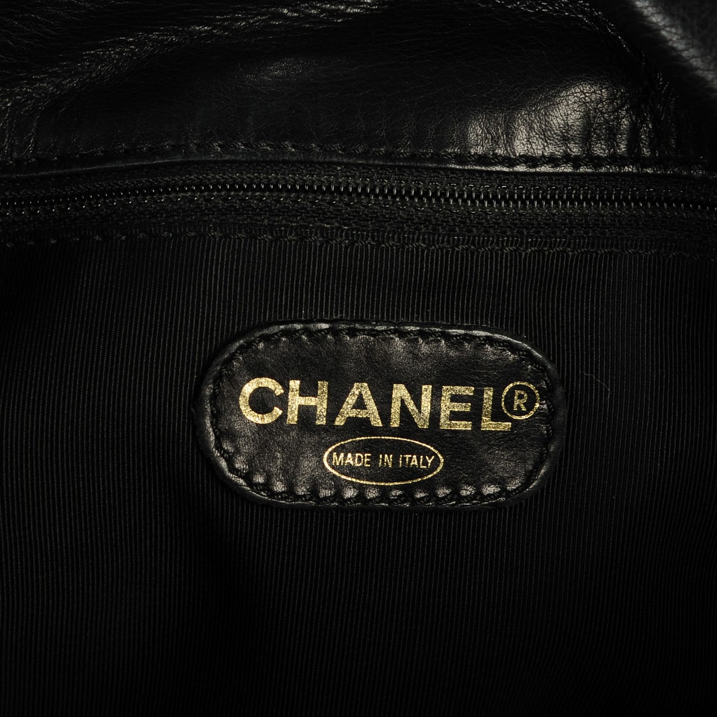 Lambskin Quilted CC Flap Shoulder Bag Black