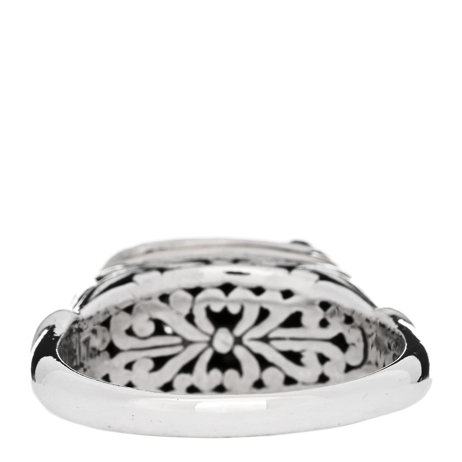 John Hardy Sterling Silver 18K Yellow Gold Black Sapphire White Topaz Ring 54 7 4 of 6