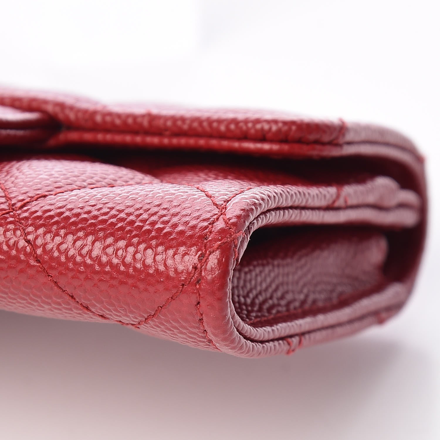 Chanel Caviar Quilted Flap Card Holder Dark Red 10 of 10