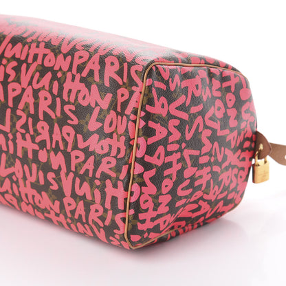Louis Vuitton Monogram Graffiti Speedy 30 Fuchsia 6 of 9