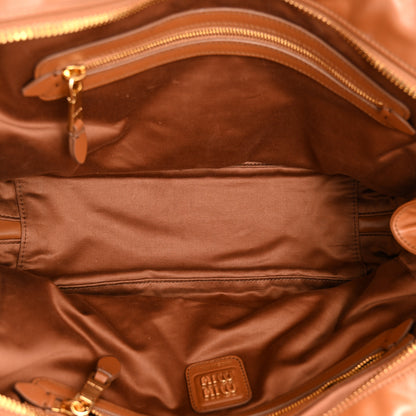 Miu Miu Soft Calf Softy Large Beau Top Handle Bag Cognac 5 of 13