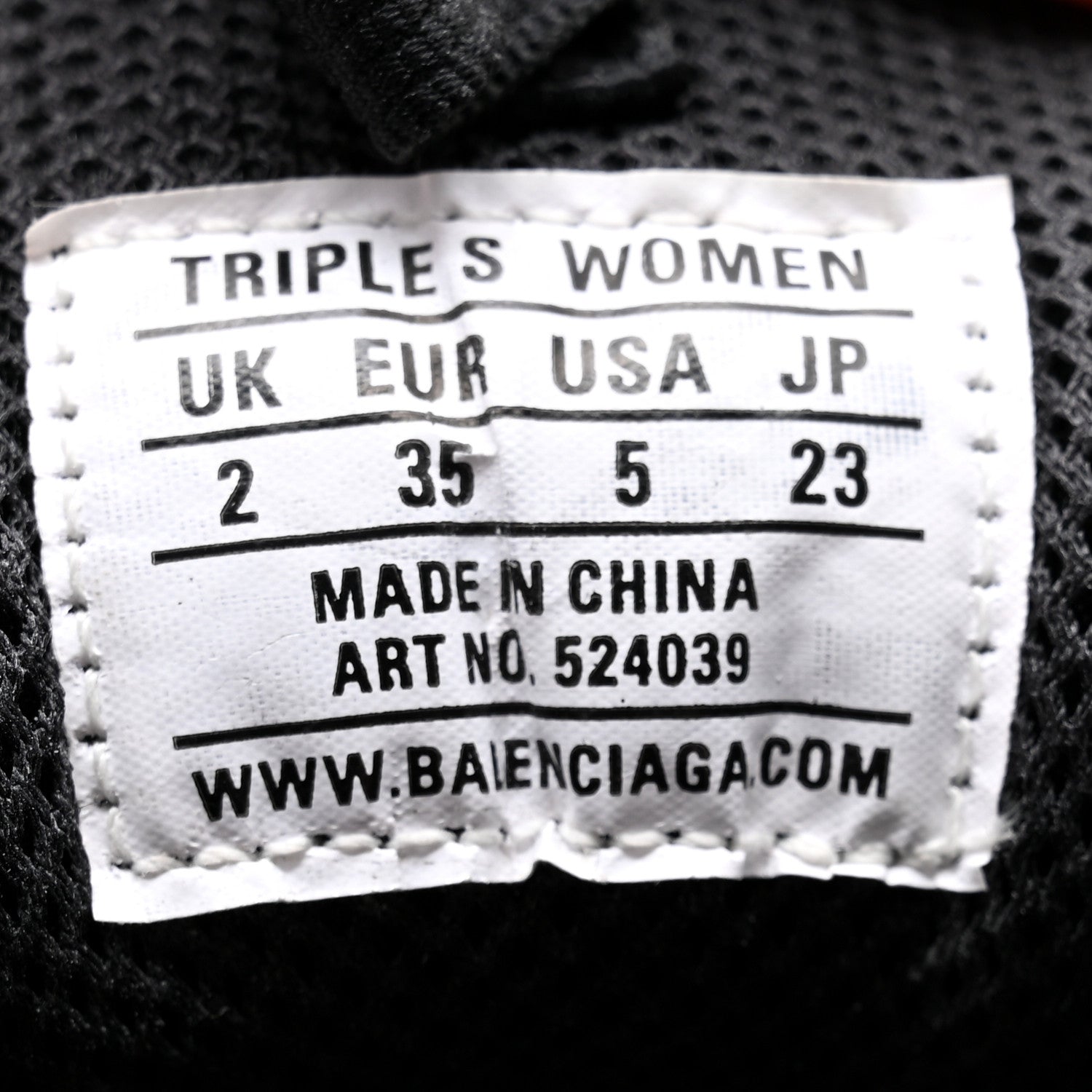 Balenciaga Fabric Mesh Womens Triple S Sneakers 35 Grey Black Jaune Fluo 8 of 11