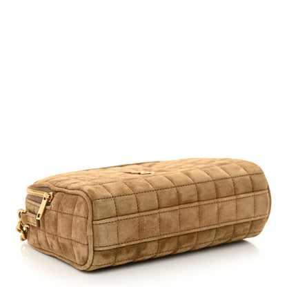 Saint Laurent Suede Calfskin Mini Quilted Monogram Camera Bag Golden Leaf 4 of 10