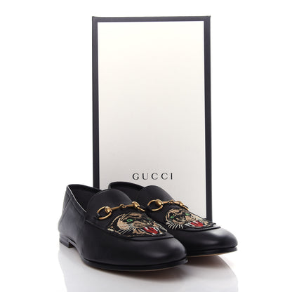 Gucci Goatskin Tiger Embroidered Mens Horsebit Loafers 9 Black 11 of 11