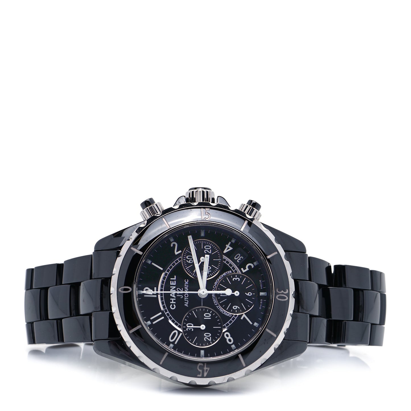 Stainless Steel Ceramic 41mm J12 Chronograph Automatic Watch Black