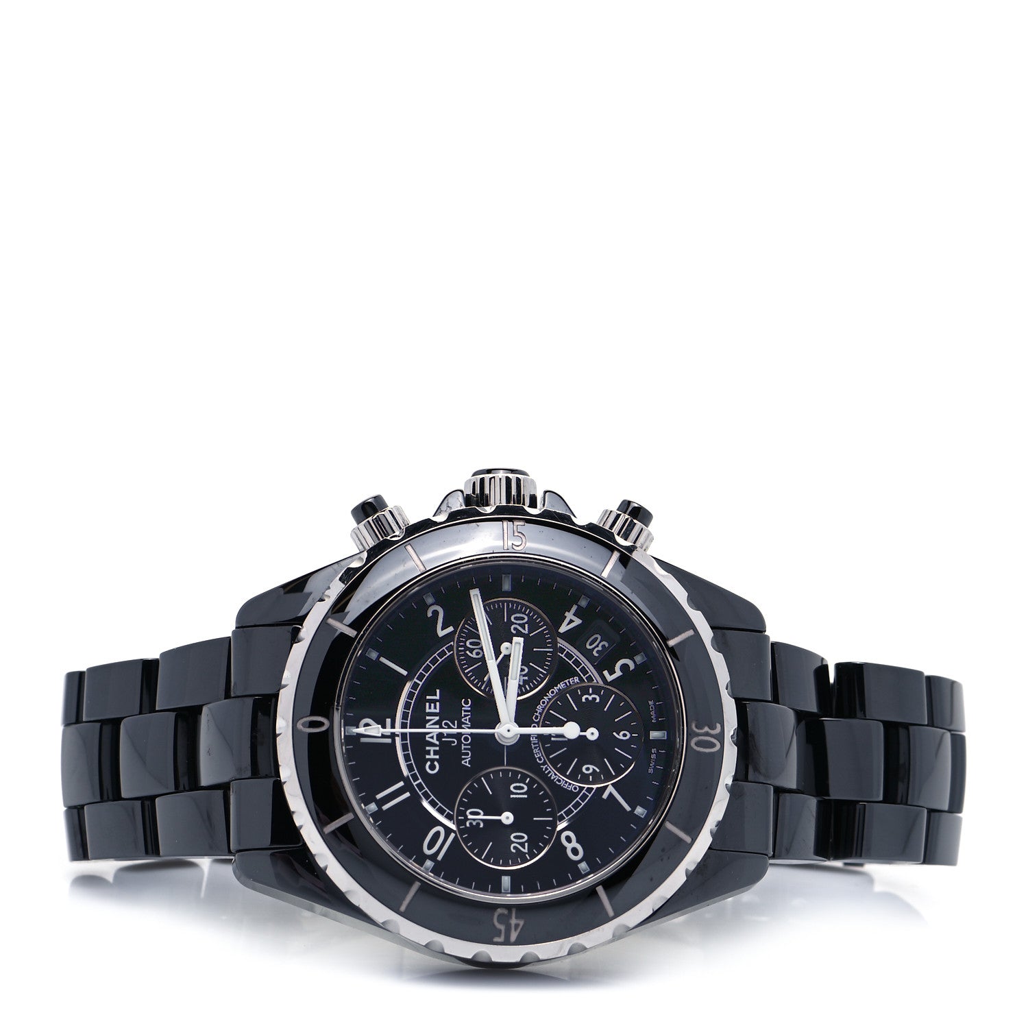 Chanel Stainless Steel Ceramic 41mm J12 Chronograph Automatic Watch Black 2 of 4