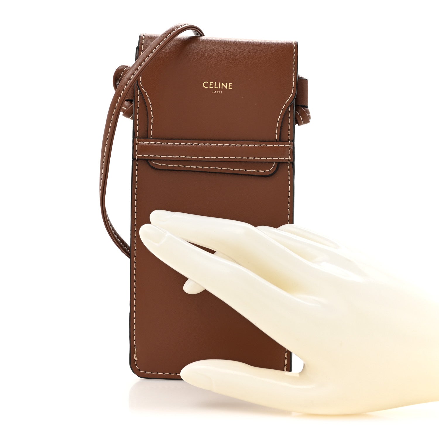 Celine Smooth Calfskin Sunglasses Pouch Tan 2 of 6