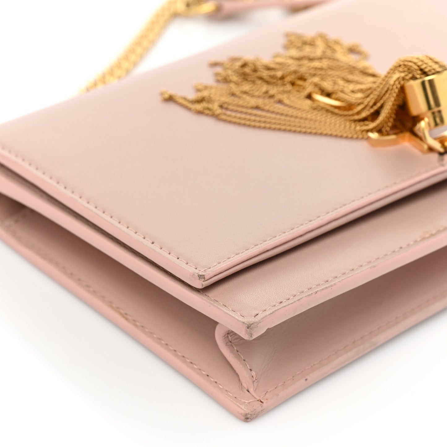 Smooth Calfskin Classic Monogram Kate Tassel Chain Wallet Pale Pink