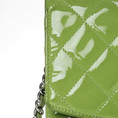 Chanel Patent Quilted Brilliant Wallet On Chain WOC Green 13 of 13