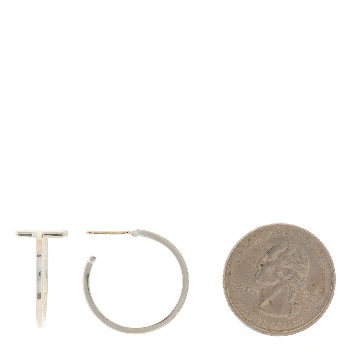 Sterling Silver Small T Wire Hoop Earrings