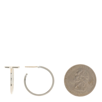 Tiffany Sterling Silver Small T Wire Hoop Earrings 2 of 4