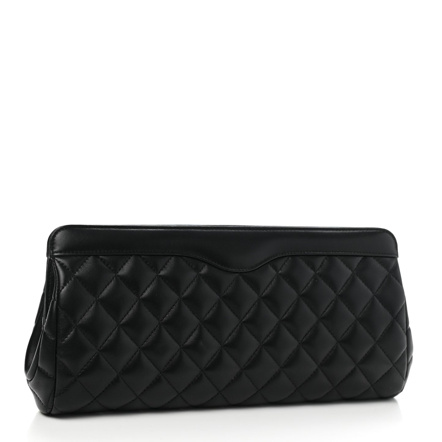 Calfskin Quilted Clutch Black