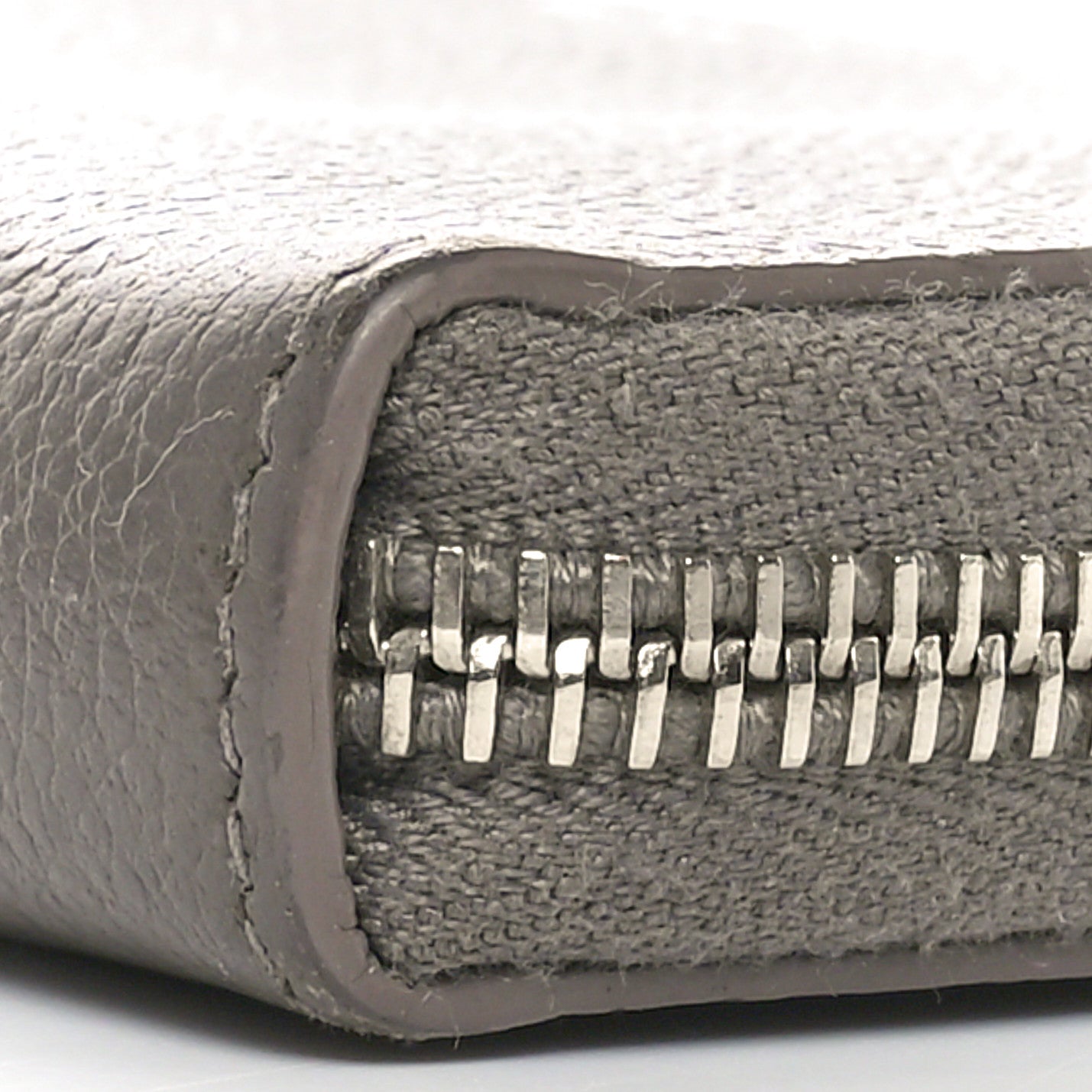 Grained Calfskin Rive Gauche Zip Around Wallet Fog