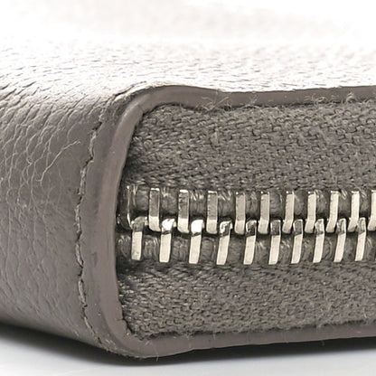 Saint Laurent Grained Calfskin Rive Gauche Zip Around Wallet Fog 9 of 9
