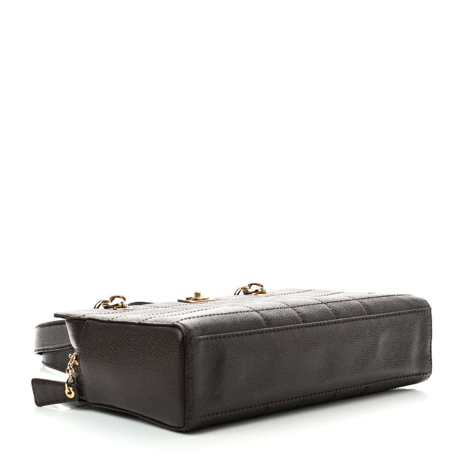 Chanel Caviar Chocolate Bar Quilted Shoulder Bag Dark Brown 3 of 10