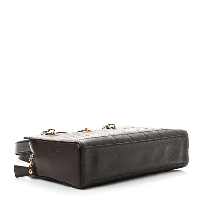 Chanel Caviar Chocolate Bar Quilted Shoulder Bag Dark Brown 3 of 10