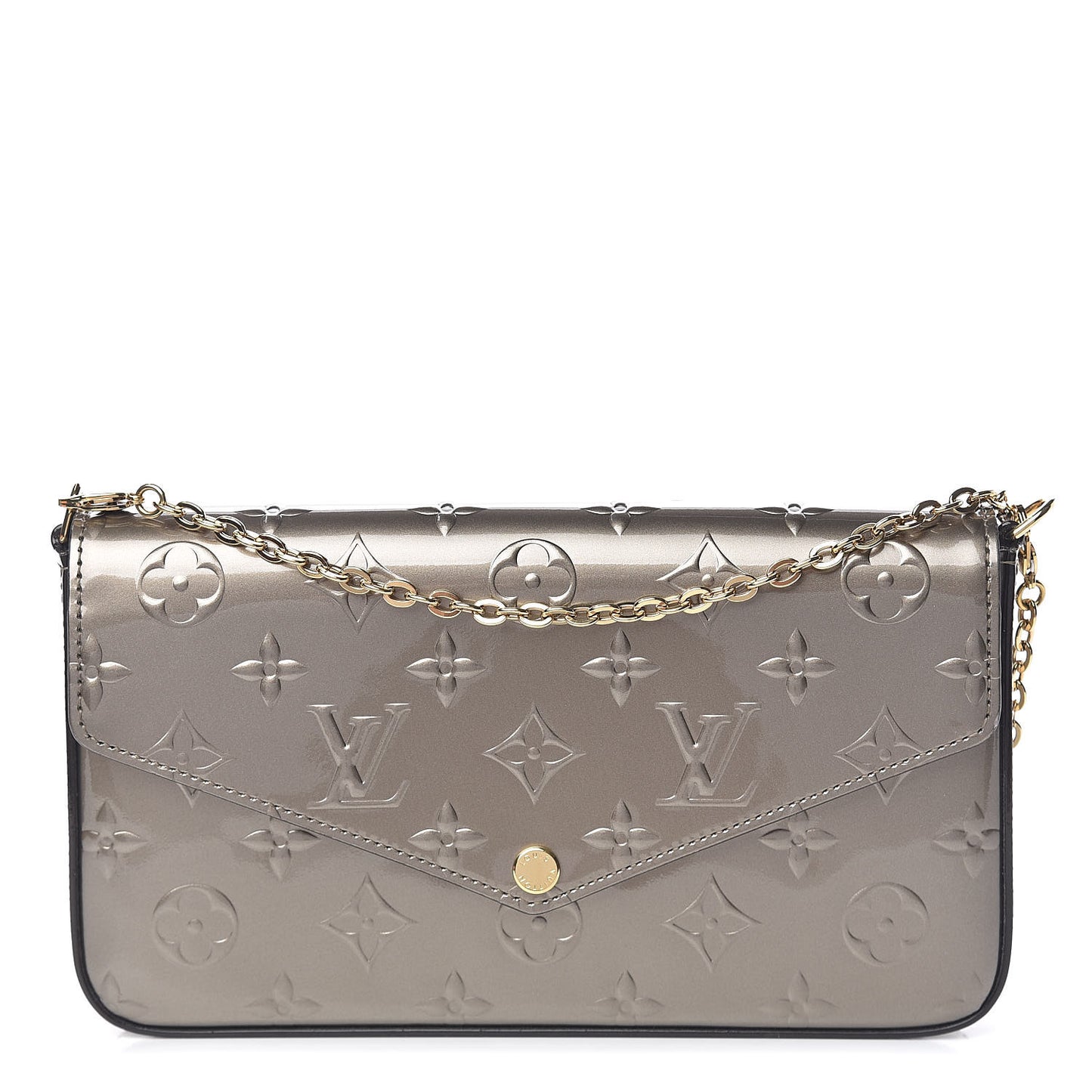 Vernis Felicie Pochette Chain Wallet Champagne Metallise