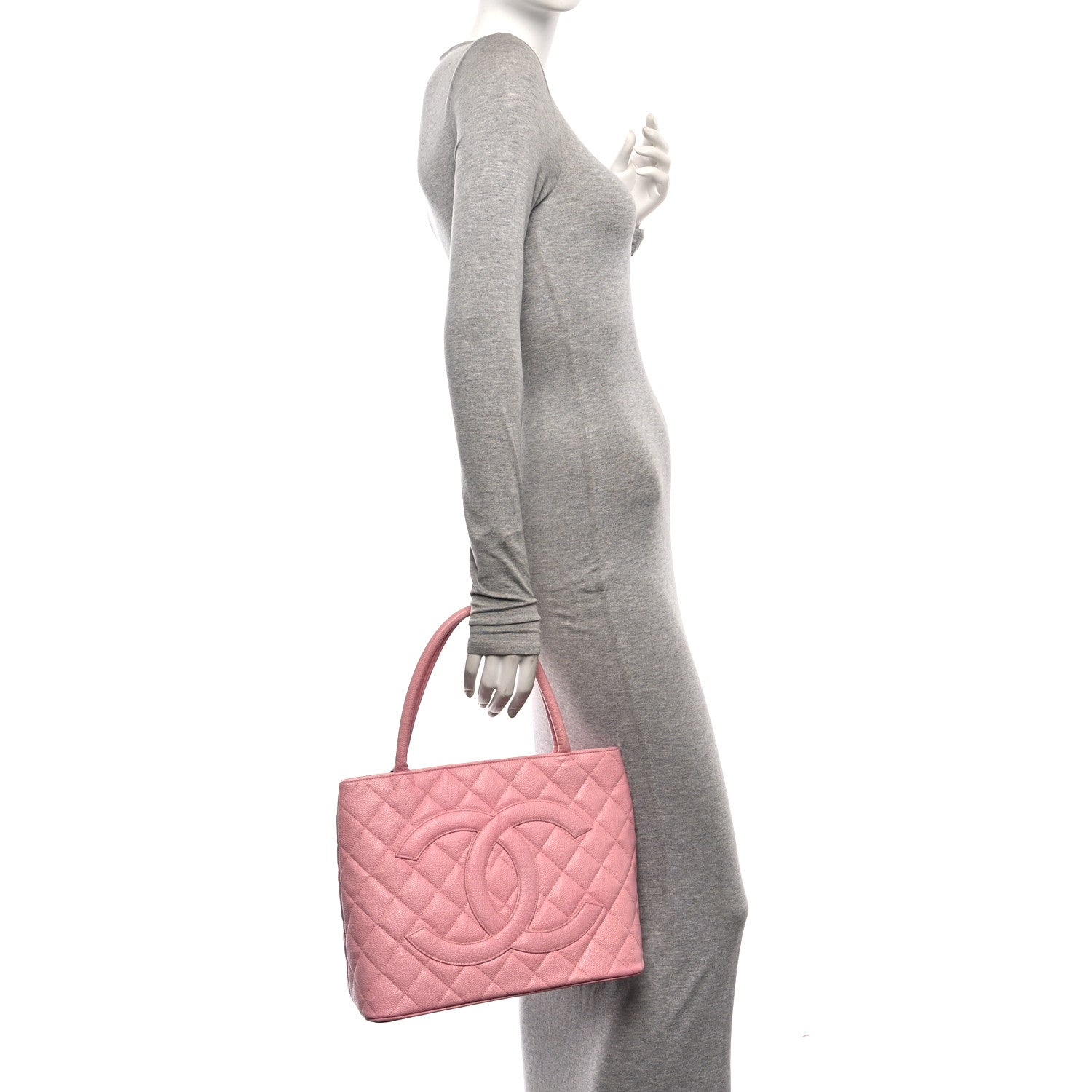 Chanel Caviar Medallion CC Tote Light Pink 2 of 11