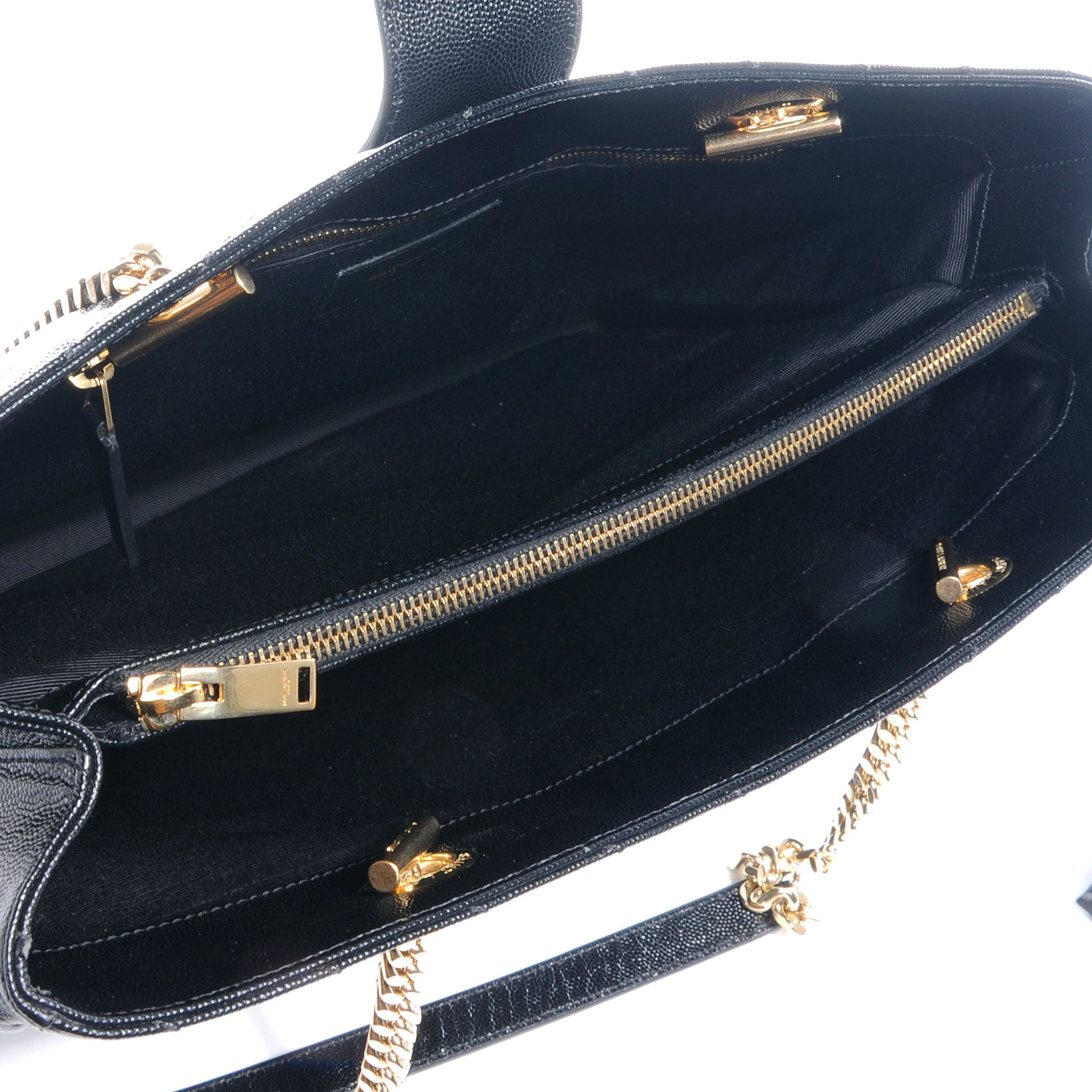 Saint Laurent Matelasse Chevron Monogram Shopping Bag Black 5 of 10