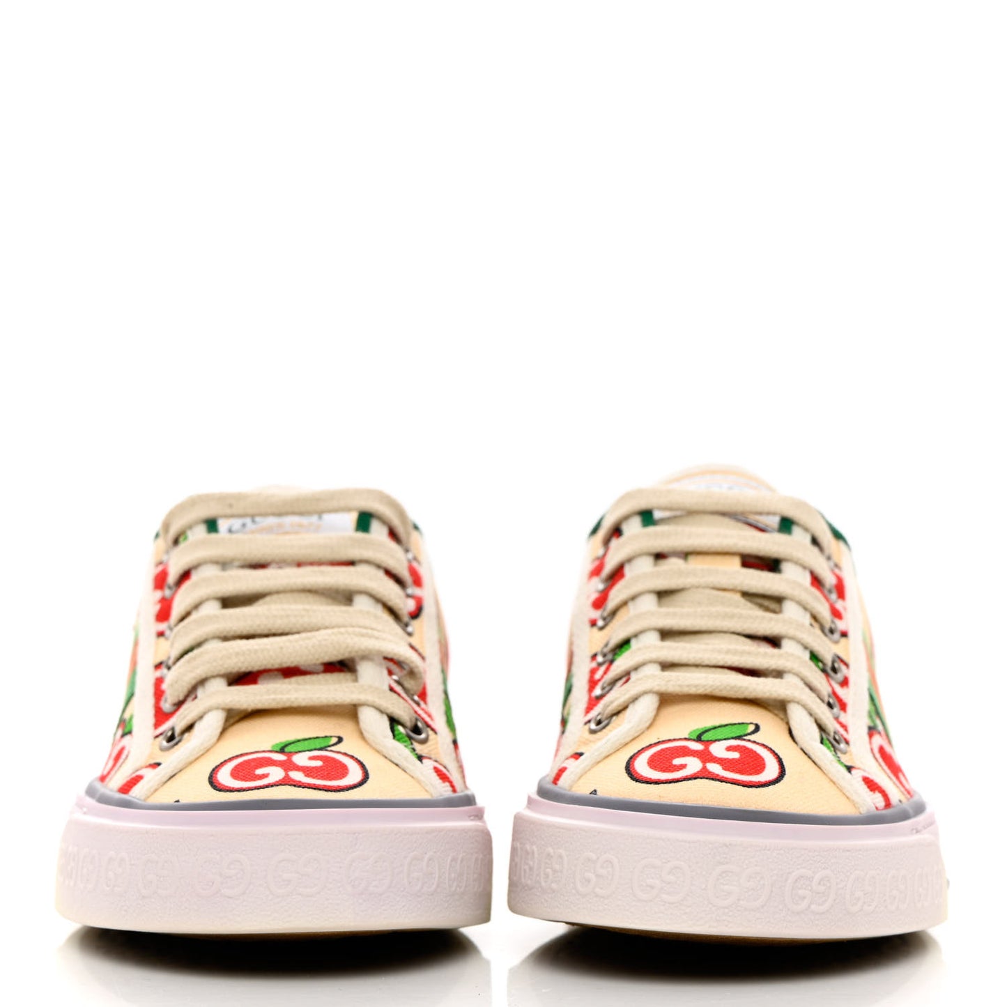 Canvas Web GG Apple Womens 1977 Tennis Sneakers 35.5 Ivory Red Mystic White New Shamarock