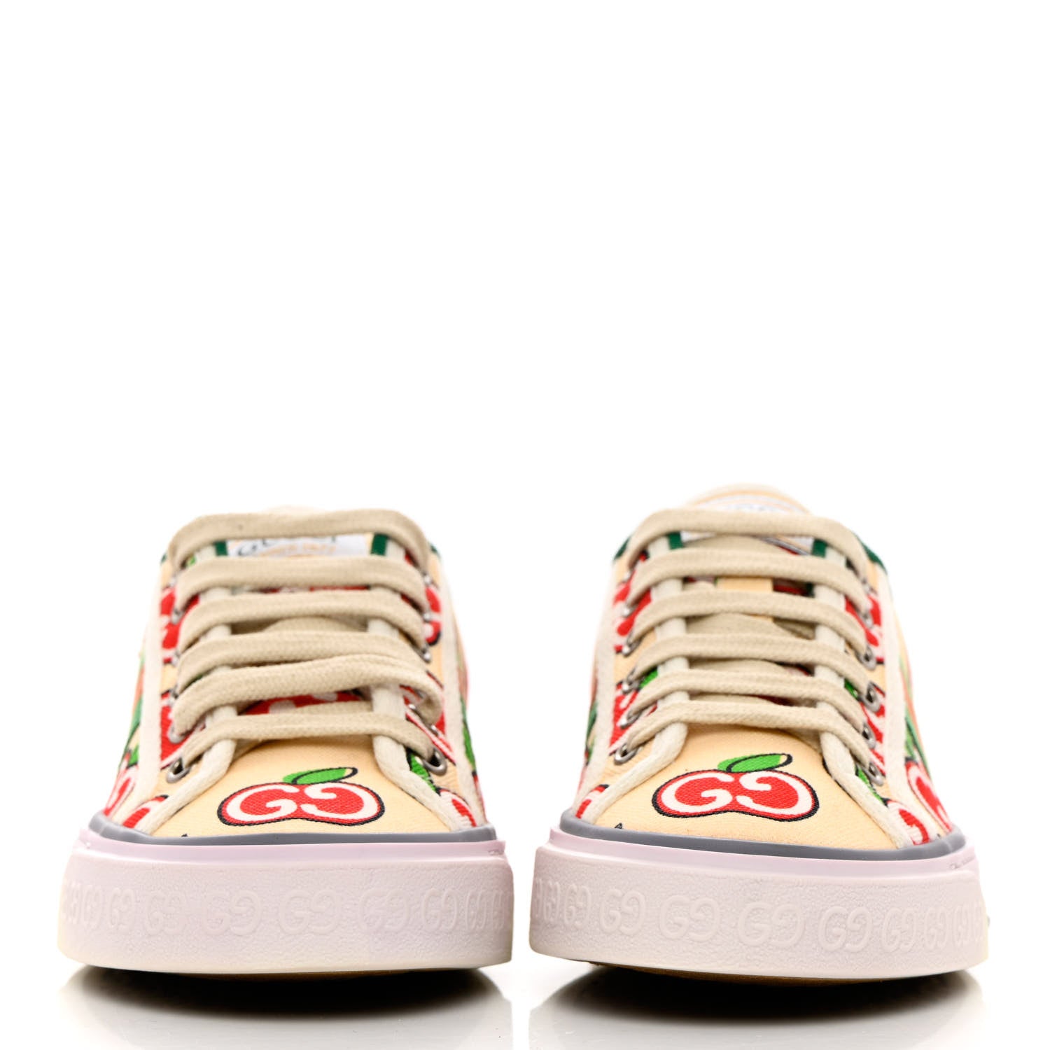 Gucci Canvas Web GG Apple Womens 1977 Tennis Sneakers 35.5 Ivory Red Mystic White New Shamarock 2 of 9