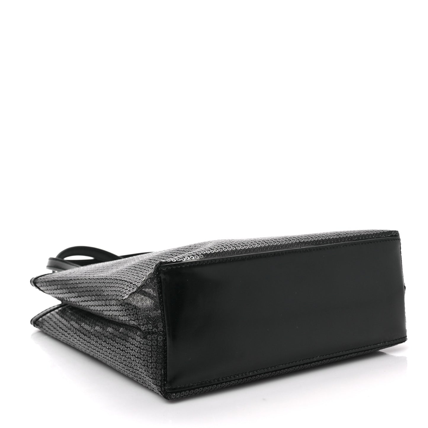 Sequin Mesh Small Tote Bag Black